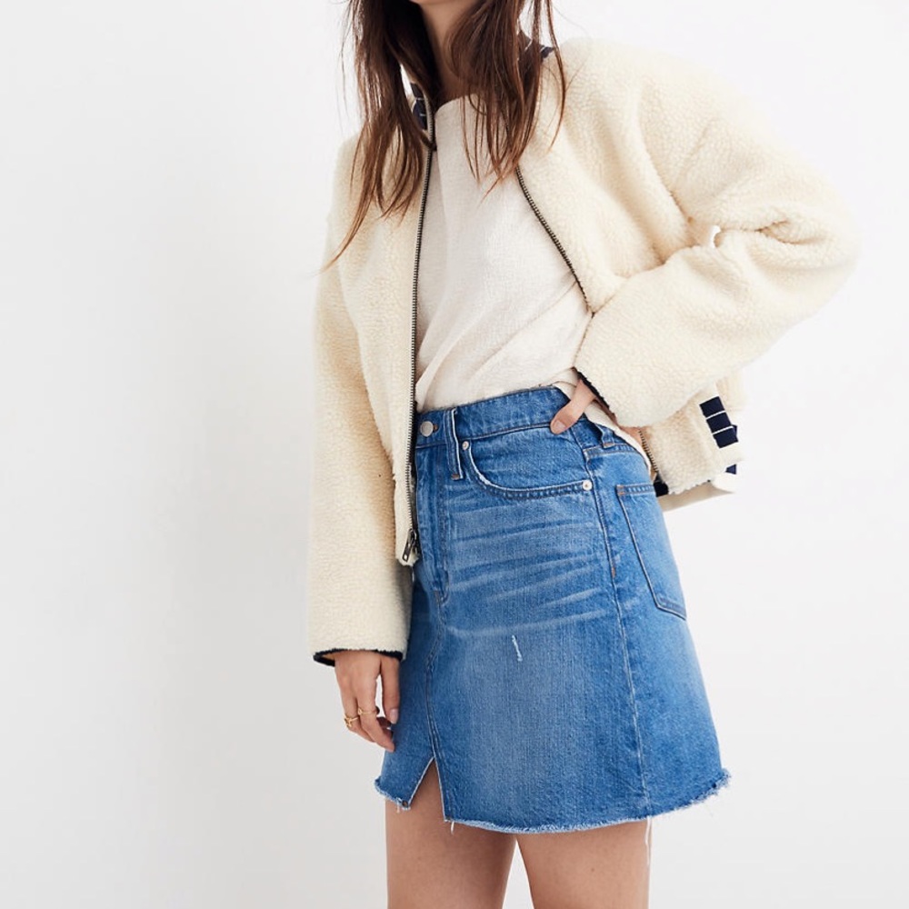 MADEWELL Rigid Denim A-Line Mini Skirt Keene Wash - Picture 2 of 8